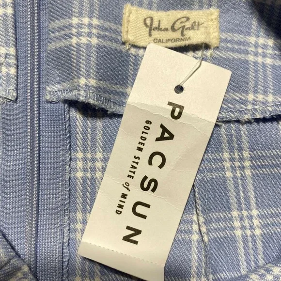 John Galt Pacsun Womens Plaid Mini Skirt Light Blue And White See Measurements‎ - Picture 8 of 11